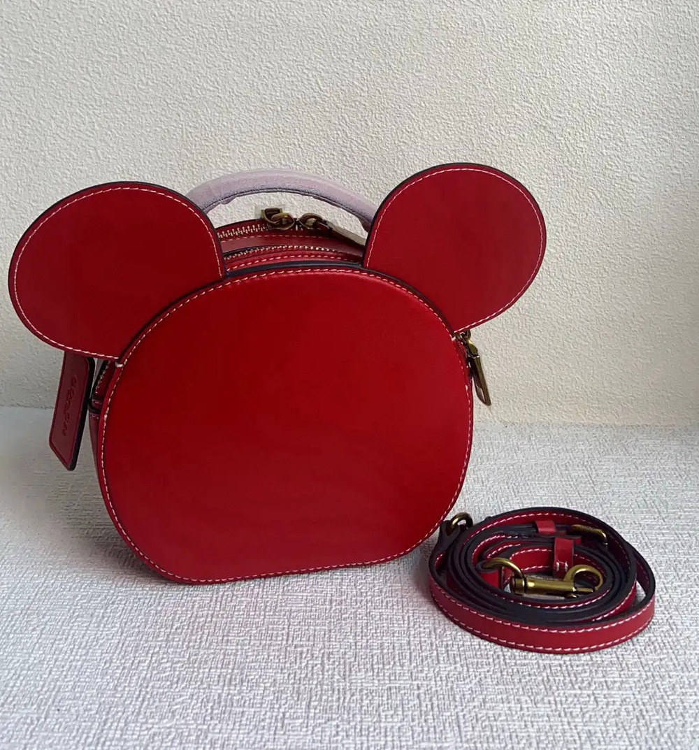 Coach Mickey Mouse Round Cake Bun Crossbody Bag - Picture 2 of 8